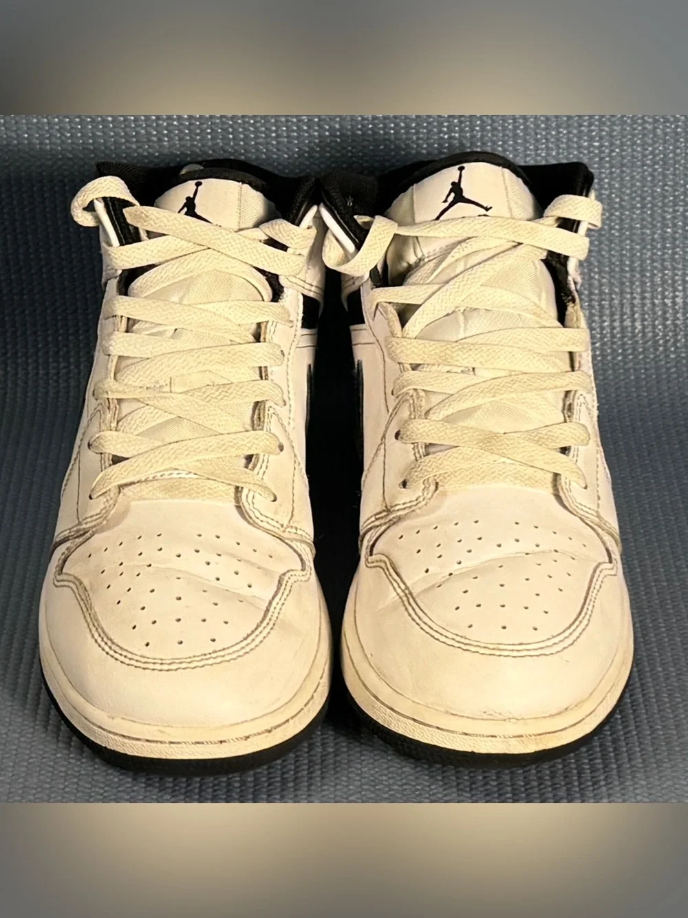 Nike Air Jordan 1 Mid Reverse Panda White Black Shoes DQ8423-132 Big Kid Size 7Y